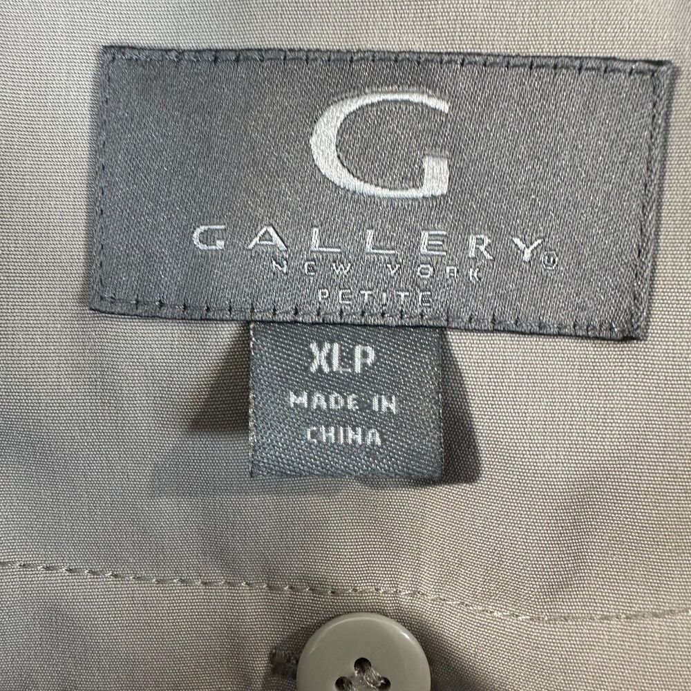 Gallery New York Raincoat Jacket Women’s XLP Petite Taupe Pleated Collar NWT - Picture 7 of 12